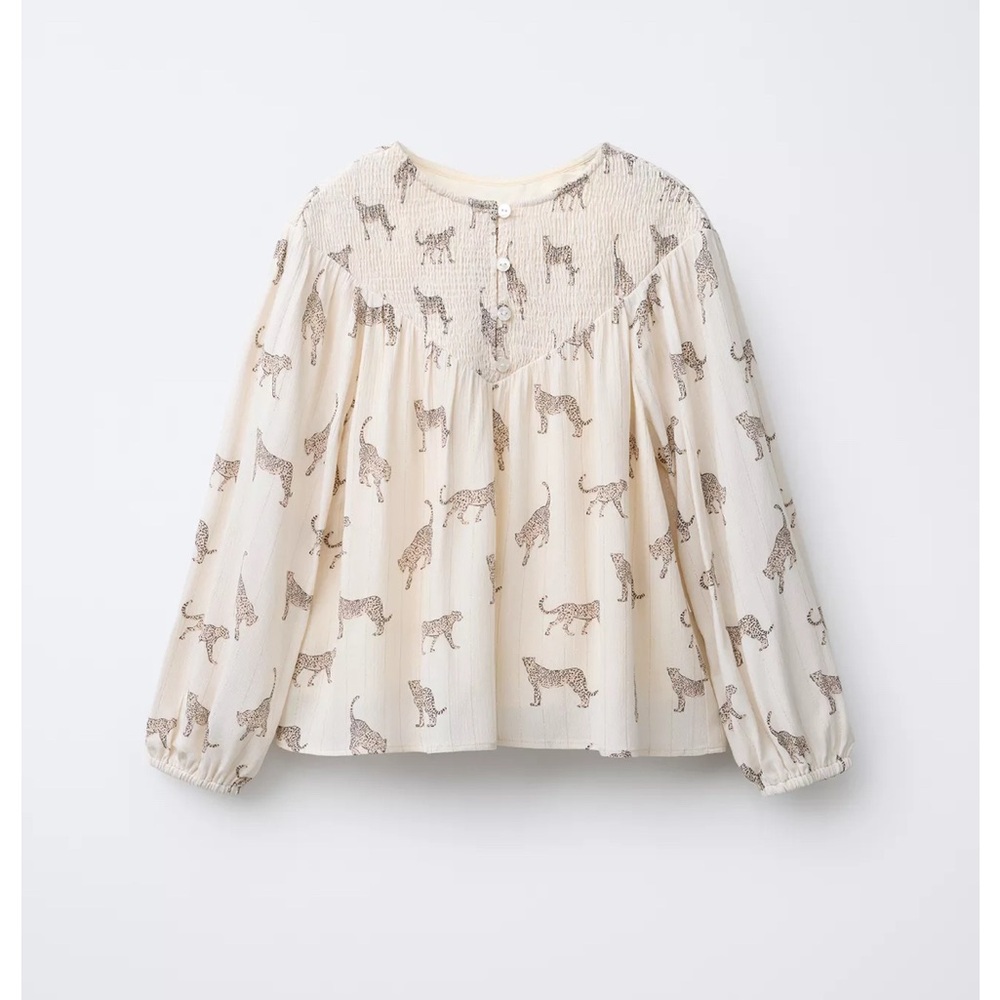 Zara Kids Cream Cheetah 🐆 Blouse